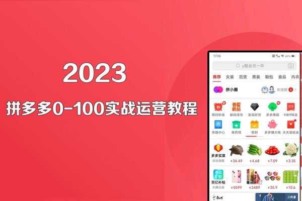 2023年拼多多0-100实战运营教程