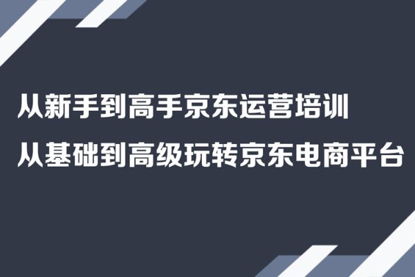 从新手到高手京东运营培训，从基础到高级玩转京东电商平台