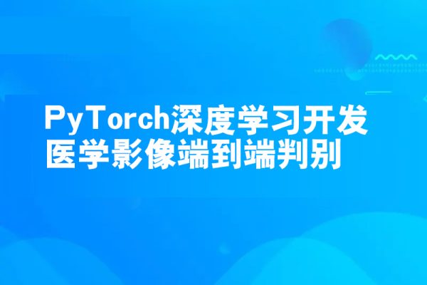 PyTorch深度学习开发医学影像端到端判别