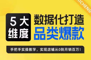 玺承·5大维度，数据化打造电商品类爆款特训营