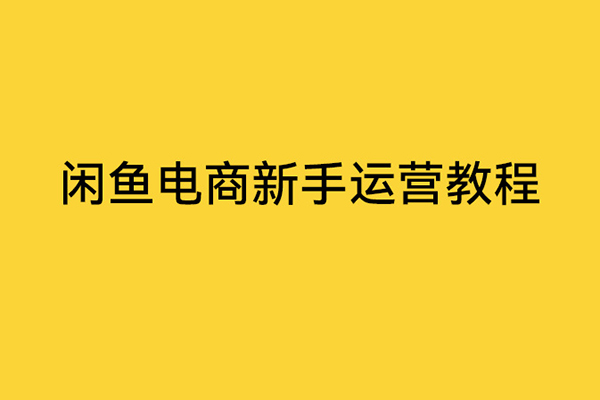 闲鱼电商新手运营教程，闲鱼副业零风险赚钱秘籍