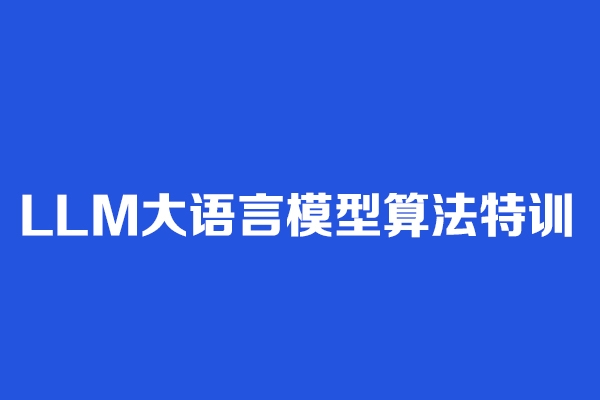 LLM大语言模型算法特训 带你转型AI大语言模型算法工程师