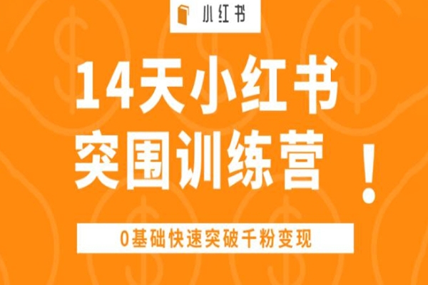 14天小红书突围训练营 ，0基础快速突破千粉变现