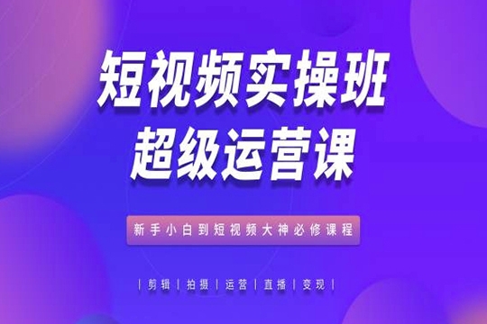 短视频实操班超级运营课,新手小白到短视频大神必修,抖音电商教程