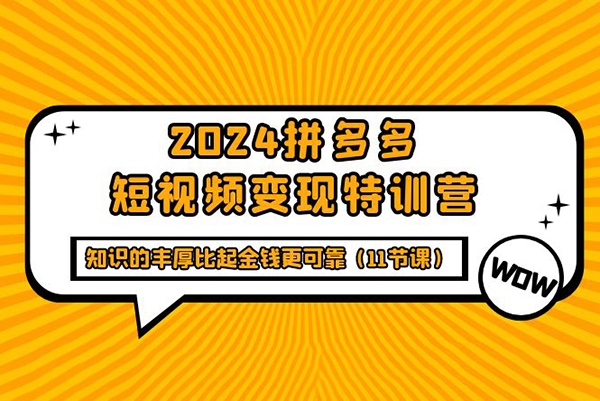 老旋-2024多多视频变现教学训练营