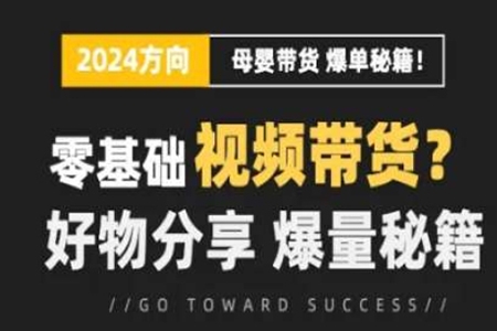 短视频母婴赛道实操流量训练营，零基础视频带货，好物分享，爆量秘籍