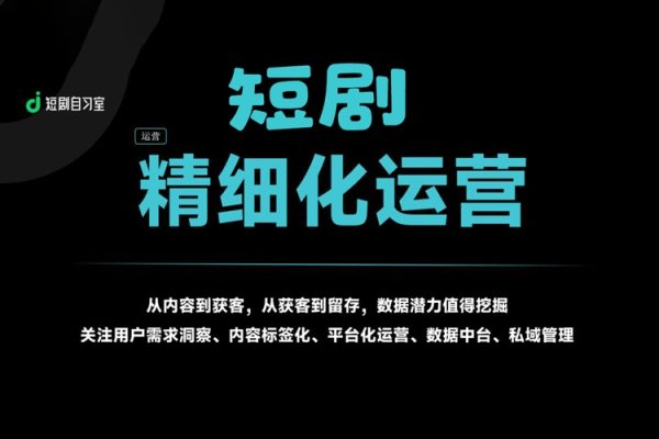 短剧多账号精细化运营和规划，搬运+原创