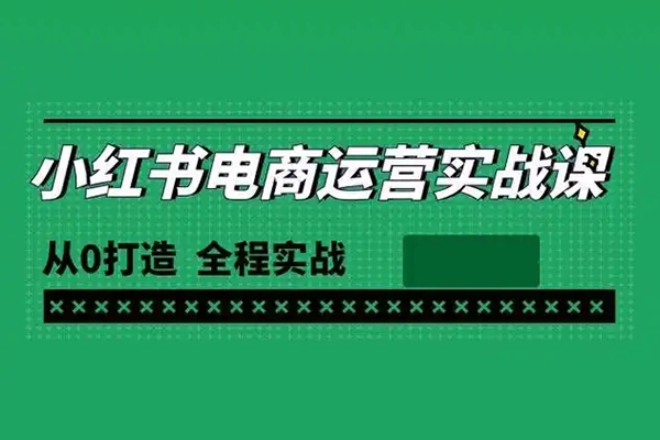 小红书高级电商课程，新手小白实操教学