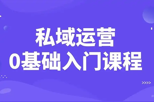 私域0基础入门课，全面掌握私域运营知识